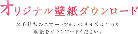 オリジナル壁紙ダウンロード お手持ちのパソコンのサイズに合った壁紙をダウンロードください。